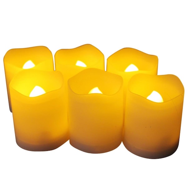 Ecogecko Indoor & Outdoor Votive Flameless Realistic LED Battery Operated Candles with Timer 6PK 87111-06 - main